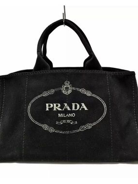PRADA Milano Black Canvas Tote Bag